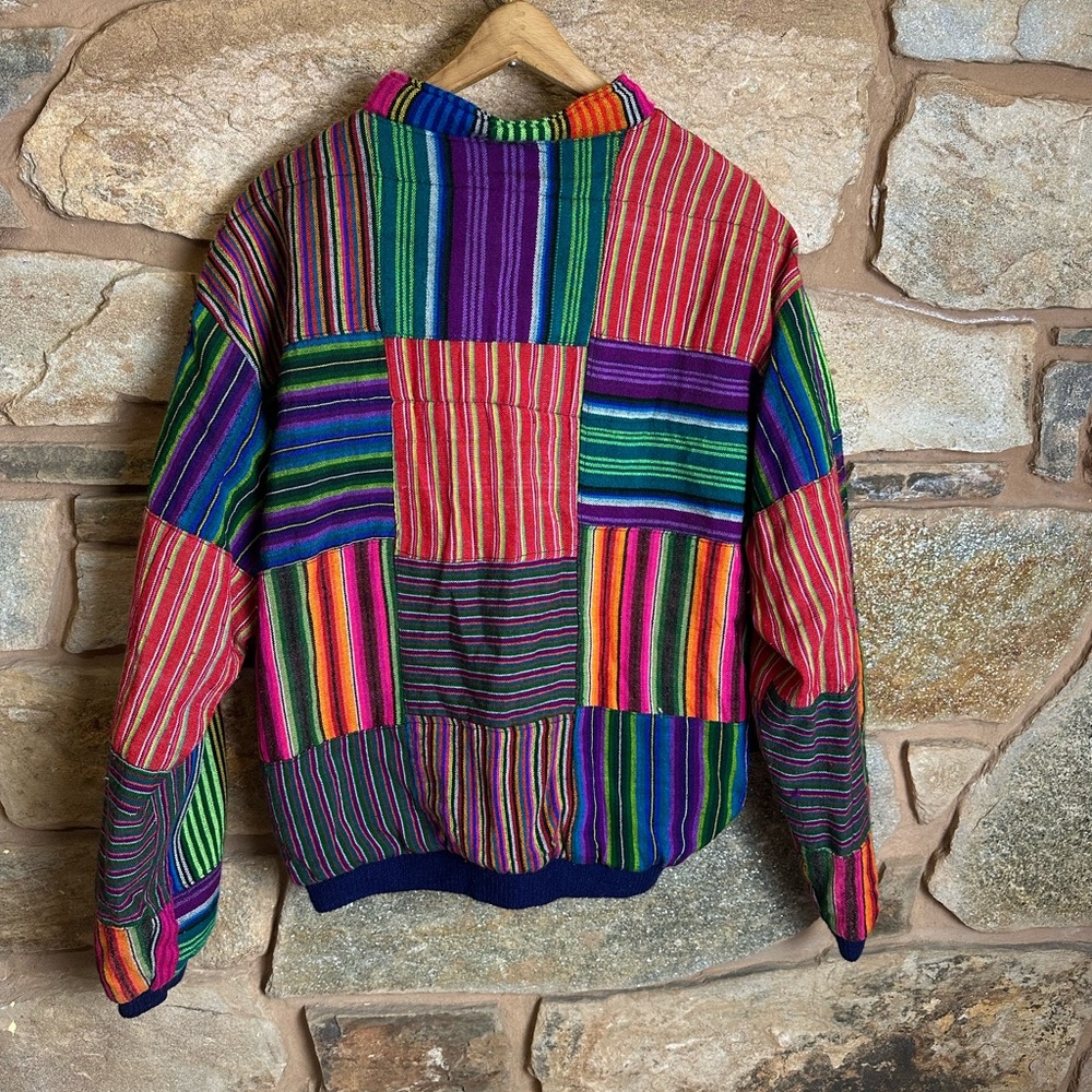VNTG Guatemalan patchwork bomber jacket - image 4